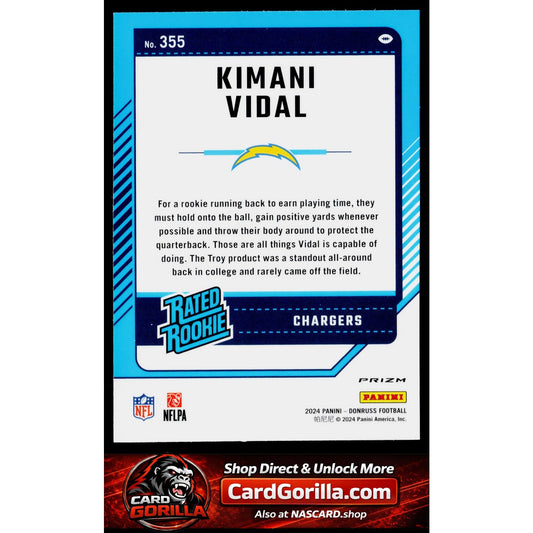 2024 Donruss #355 Kimani Vidal Optic Rated Rookies Preview Red Wave