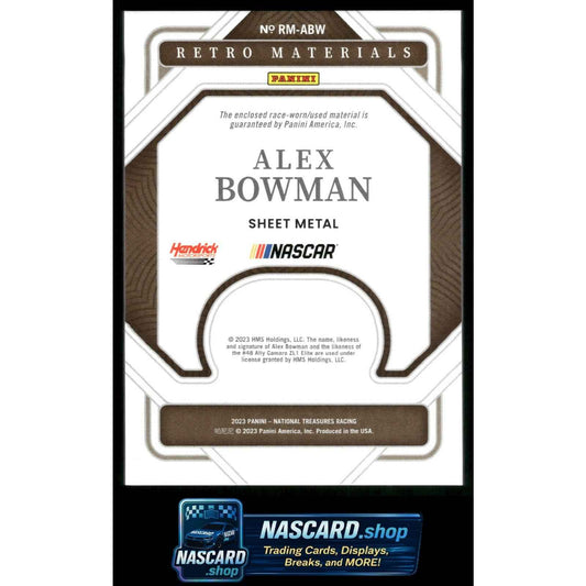 2023 Panini National Treasures Alex Bowman Retro Materials Sheet Metal #/99