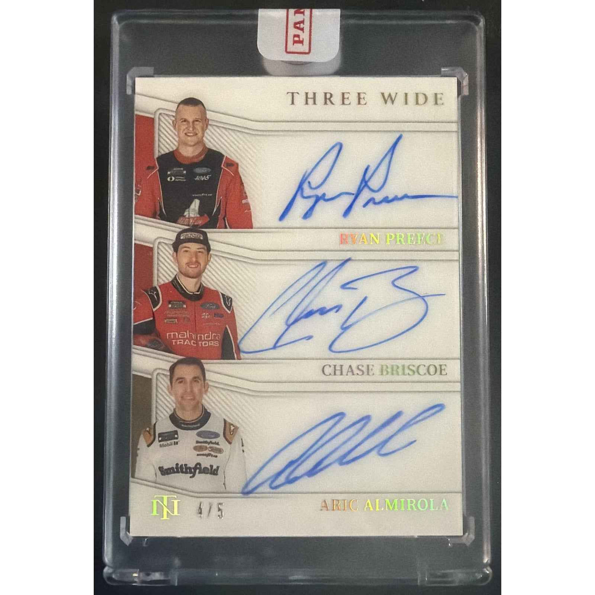 2023 National Treasures Almirola Briscoe Preece Three Wide Auto Holo Gold /5