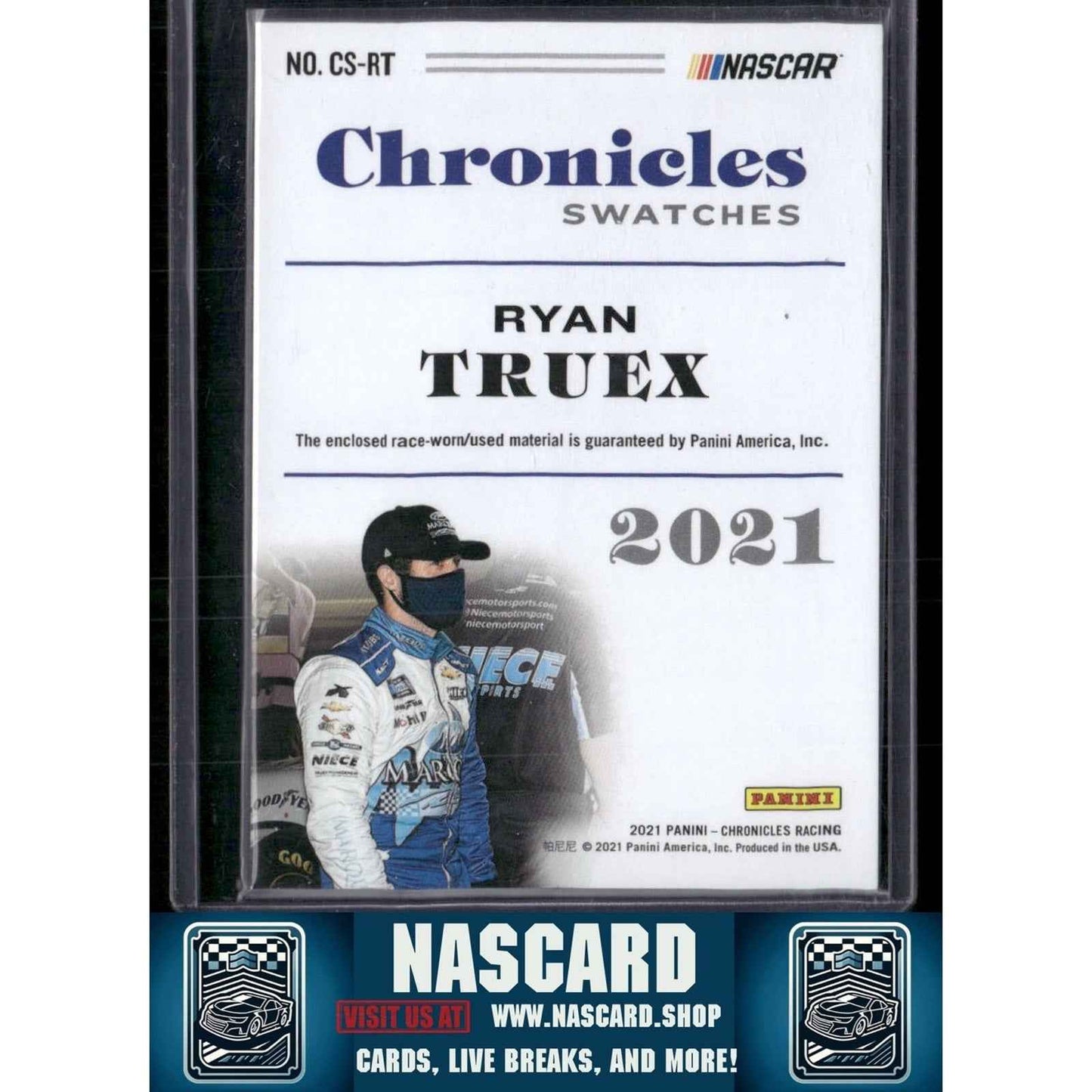 2021 Panini Chronicles #CS-RT Ryan Truex Chronicles Swatches Red