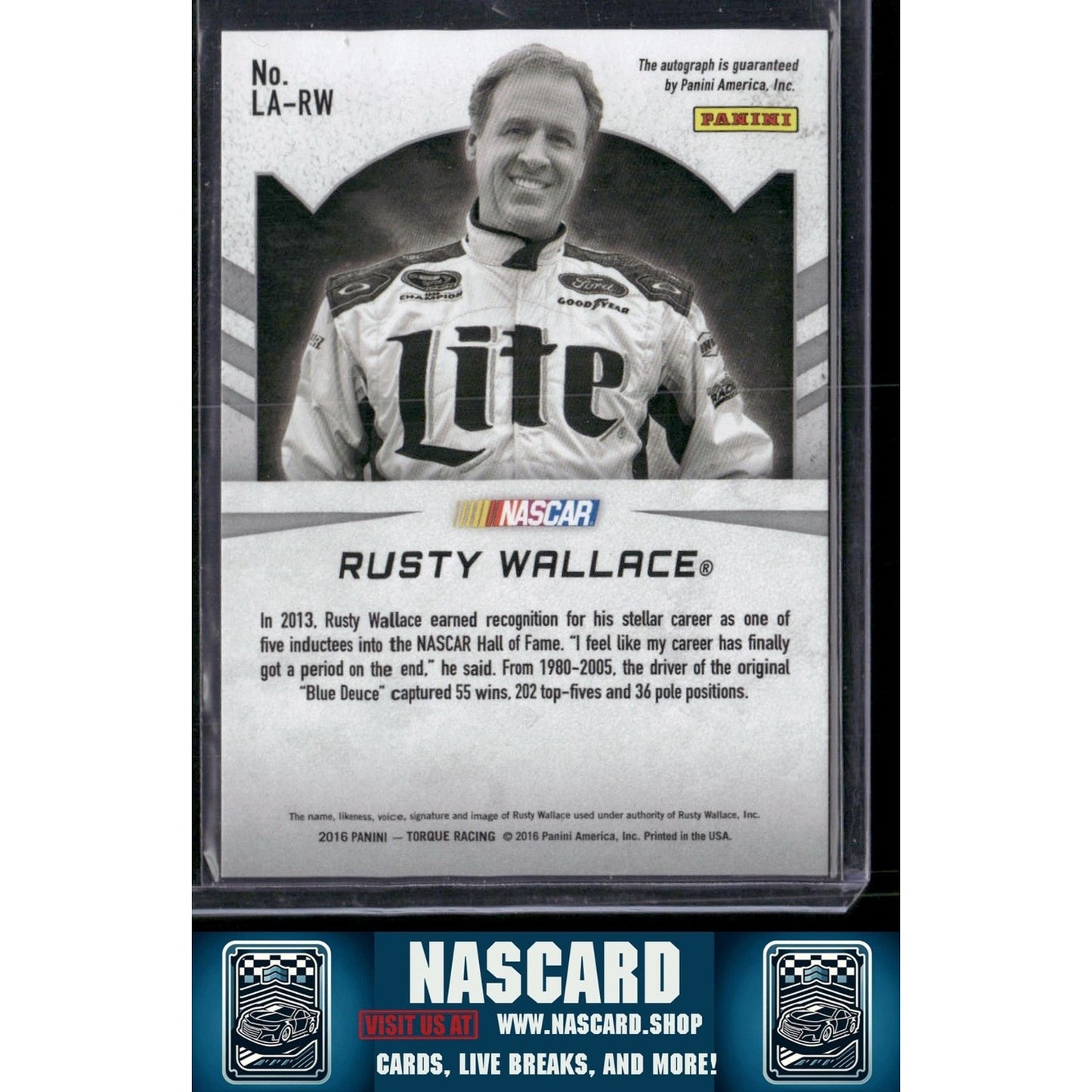2016 Panini Torque #LA-RW Rusty Wallace Legendary Autographs Blue - NASCARD.shop