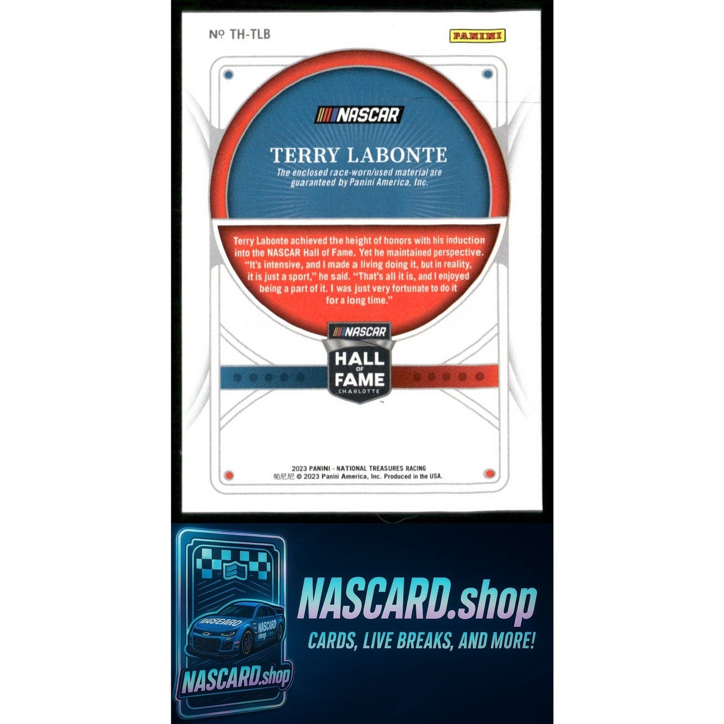 2023 National Treasures Terry Labonte Treasures Of The Hall Holo Silver #/49 - Card Gorilla