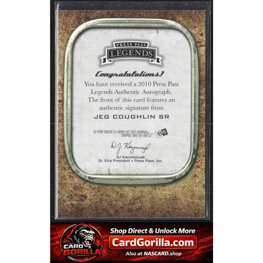 2010 Press Pass Legends #NNO Jeg Coughlin Autographs Silver #/91 NHRA
