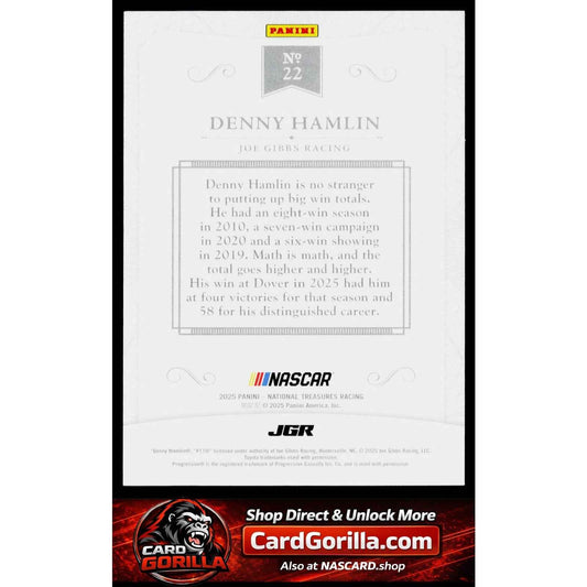 2025 Panini National Treasures #22 Denny Hamlin 2016 Throwback #/35