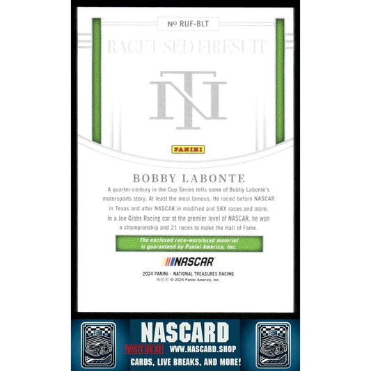 2024 Panini National Treasures Bobby Labonte Race Used Firesuit Holo Gold #/10