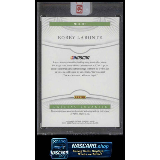 2023 Panini National Treasures #LL-BLT Bobby Labonte Lasting Legacies #/99