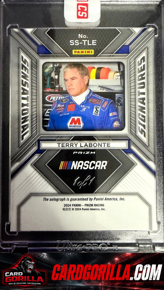 2024 Panini Prizm Terry Labonte Sensational Signatures White Sparkle #1/1