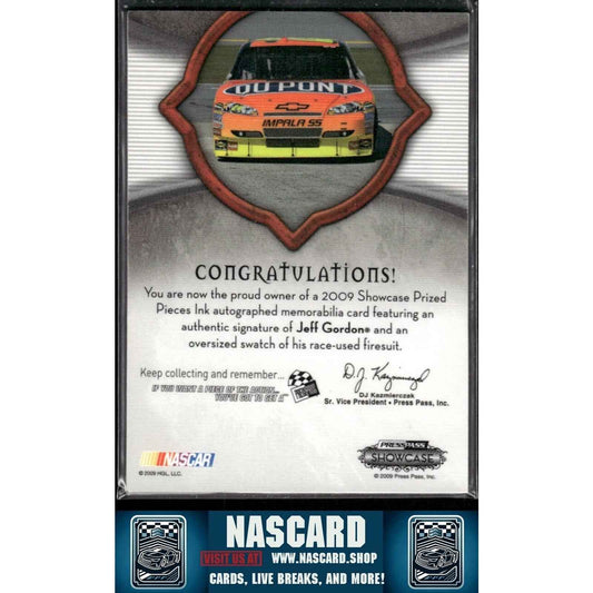 2009 Press Pass Showcase Prized Pieces Ink Green Jeff Gordon /5 (AU) - NASCARD.shop