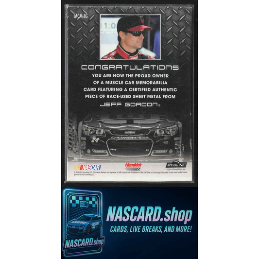 2014 Press Pass Redline #MCM-JG Jeff Gordon Muscle Car Memorabilia Red #/75
