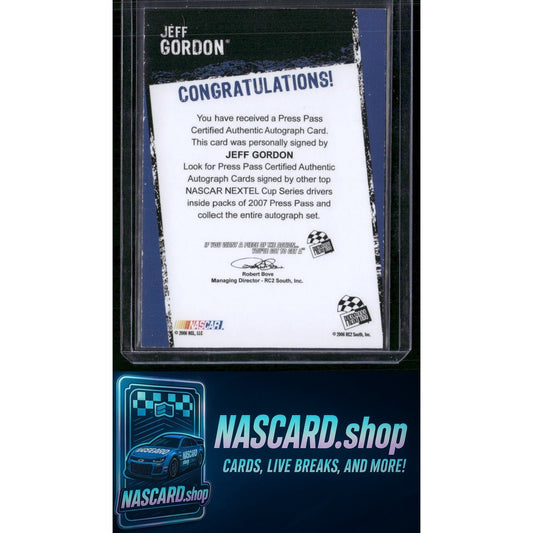 2007 Press Pass Jeff Gordon Wal-Mart Autographs #/45 - NASCARD.shop