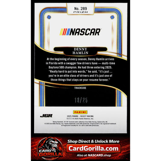2025 Panini Select #289 Denny Hamlin Tie-Dye Prizms #/25