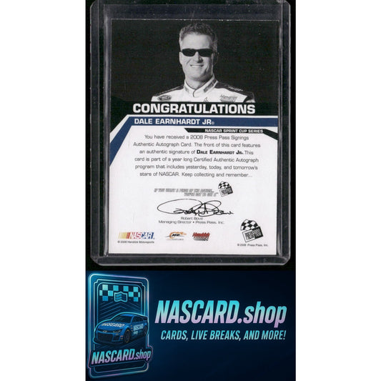 2008 Press Pass Dale Earnhardt Jr. Signings Blue #/8 - NASCARD.shop