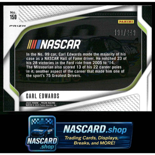 2025 Panini Prizm #150 Carl Edwards Red #/249