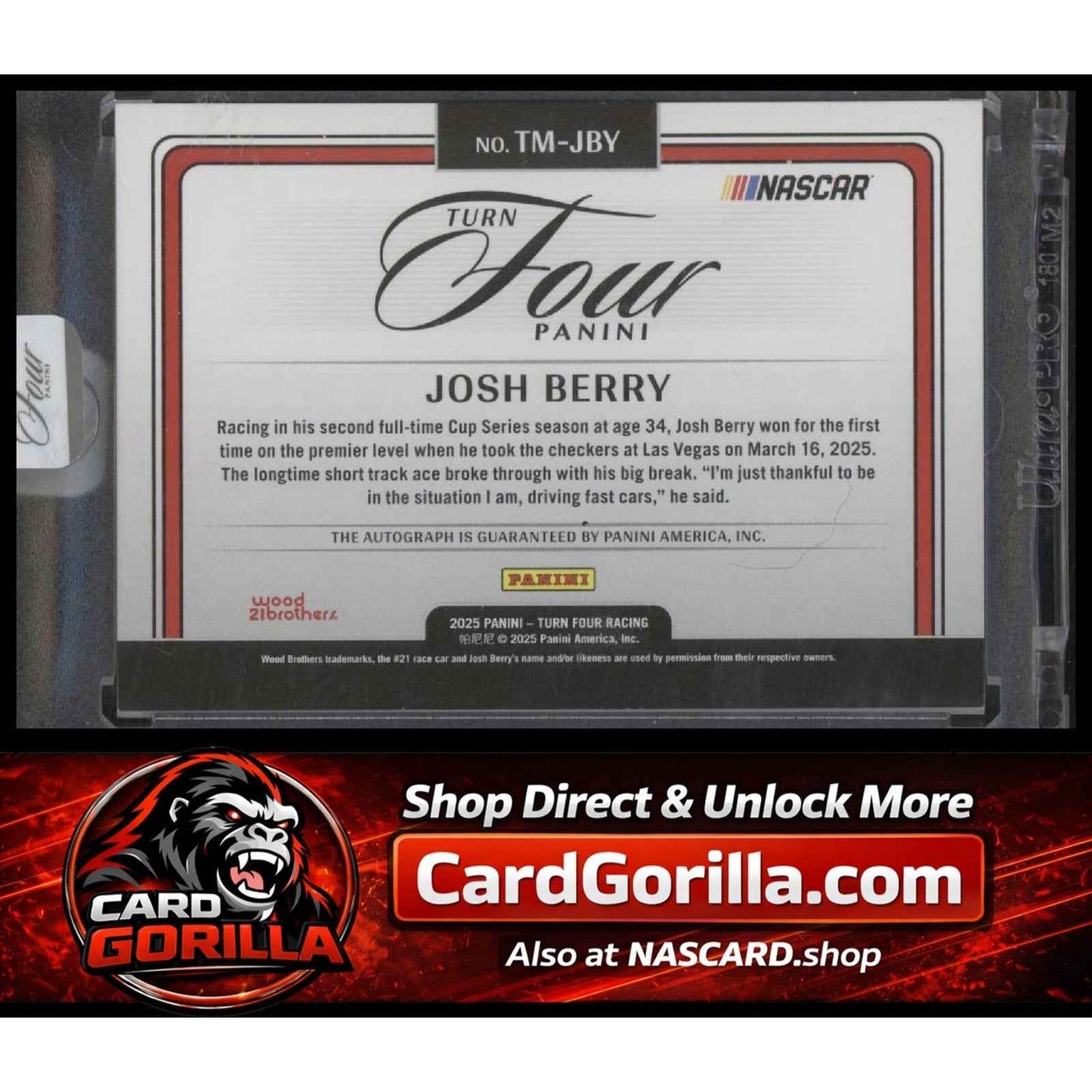 2025 Panini Turn Four #TM-JBY Josh Berry Timeless Moments Purple #/25