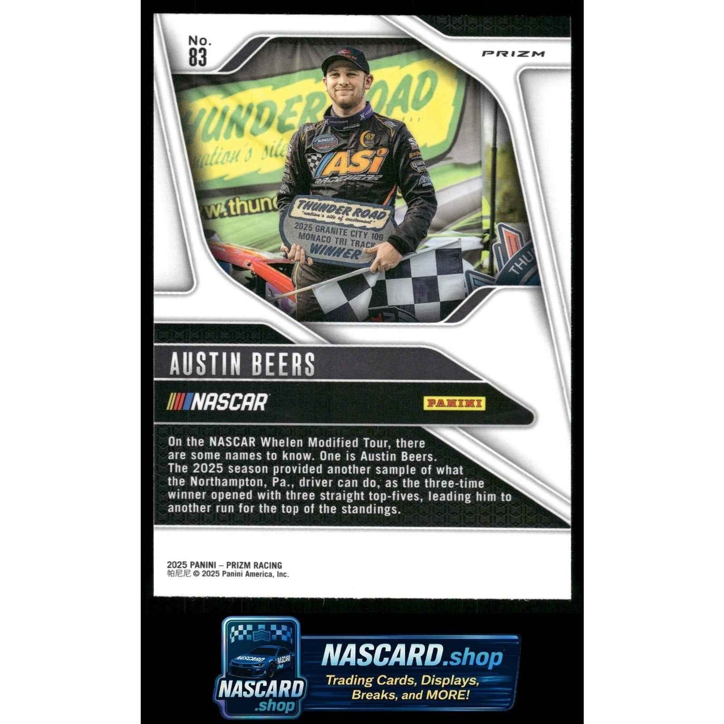 2025 Panini Prizm #83 Austin Beers Silver RC