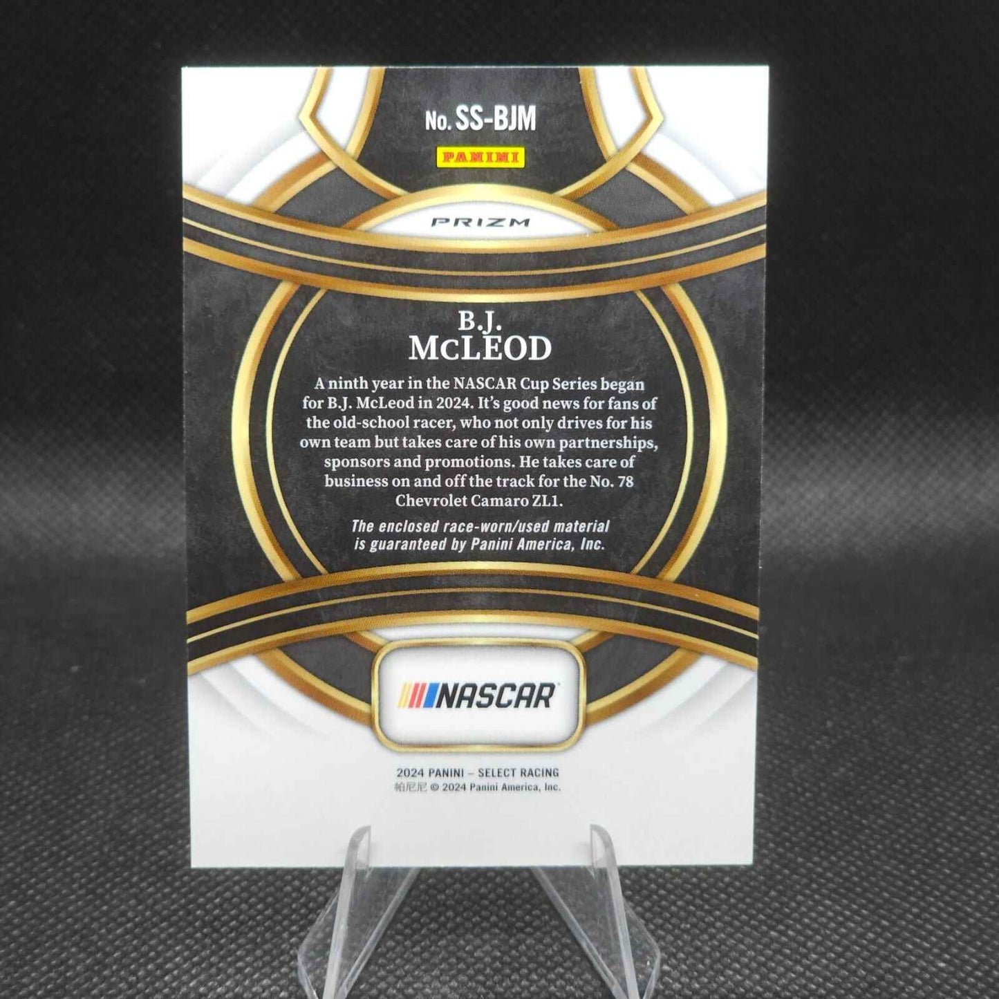 2024 Panini Select Racing Selective Swatches Flash Prizm #SS-BJM B.J. McLeod - NASCARD.shop