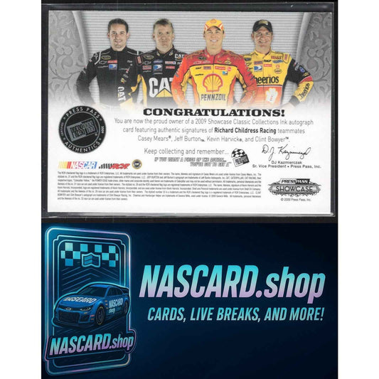 2009 Collections Ink Casey Mears Jeff Burton Kevin Harvick Clint Bowyer /5