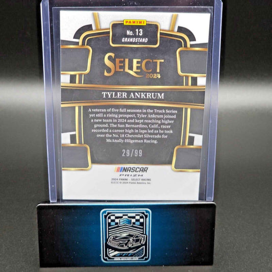 2024 Panini Select Racing Grandstand White Prizm #13 Tyler Ankrum 29/99 - NASCARD.shop