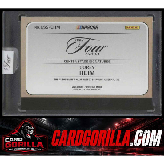 2025 Panini Turn Four #CSS-CHM Corey Heim Center Stage Signatures Red #/15