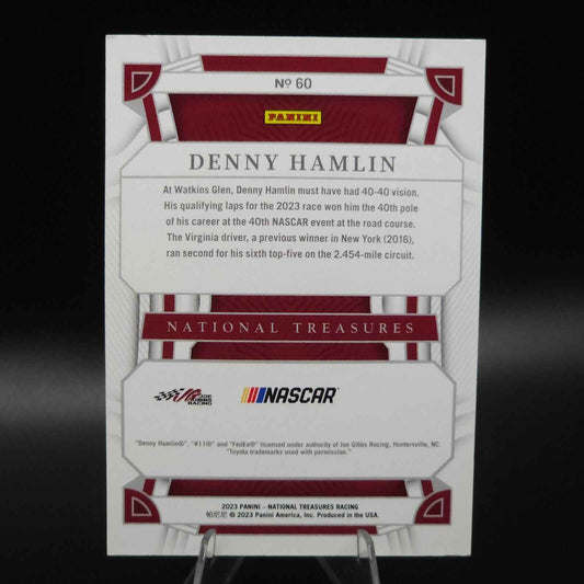 2023 National Treasures NASCAR Diamond Anniversary Holo Silver Denny Hamlin /15 - NASCARD.shop