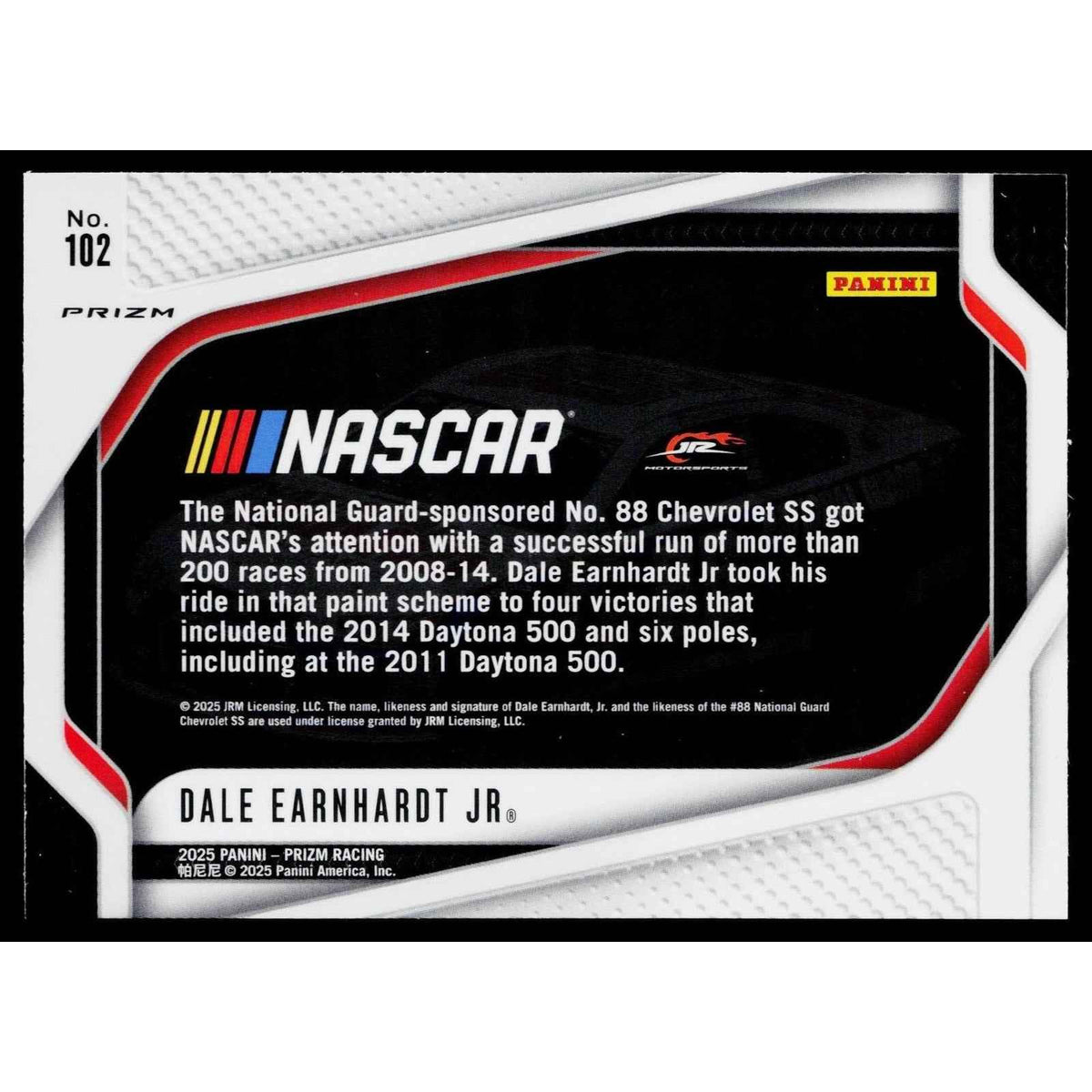 2025 Panini Prizm #102 Dale Earnhardt Jr White Sparkle