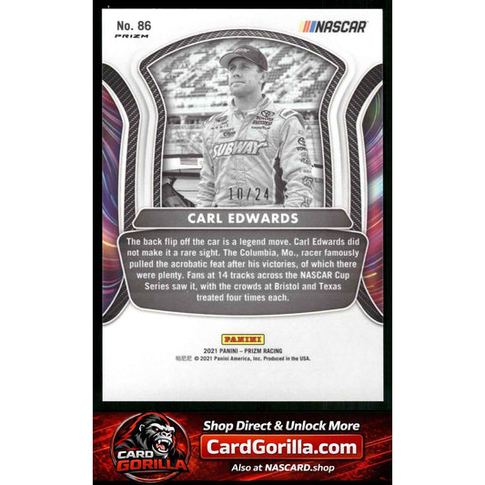 2021 Panini Prizm #86 Carl Edwards Rainbow Prizm #/24
