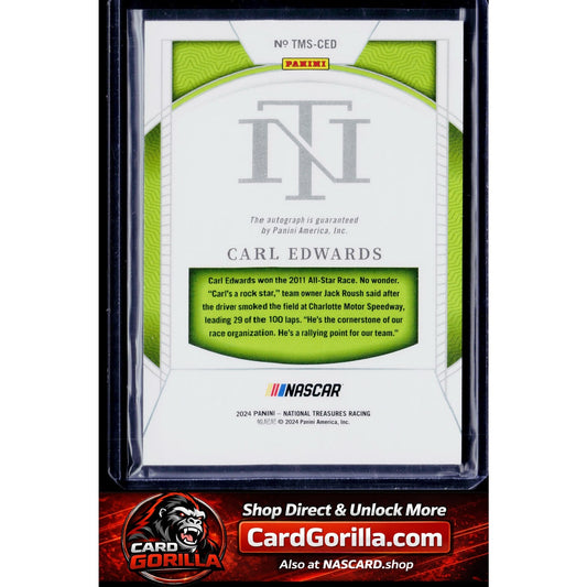 2024 Panini National Treasures Carl Edwards Treasured Moments Holo Silver #/49