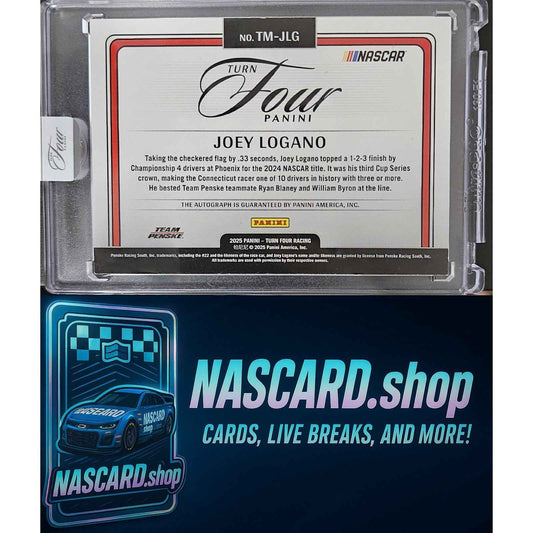 2025 Panini Turn Four #TM-JLG Joey Logano Timeless Moments Holo Gold #/5