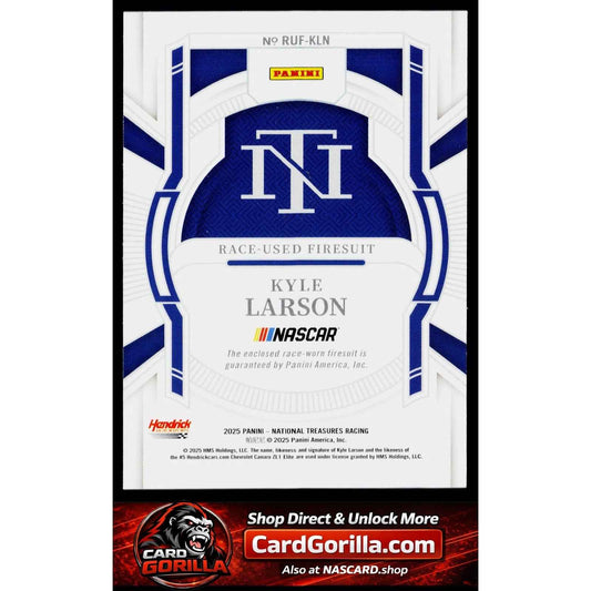 2025 Panini National Treasures #RUF-KLN Kyle Larson Race Used Firesuit Blue #/75