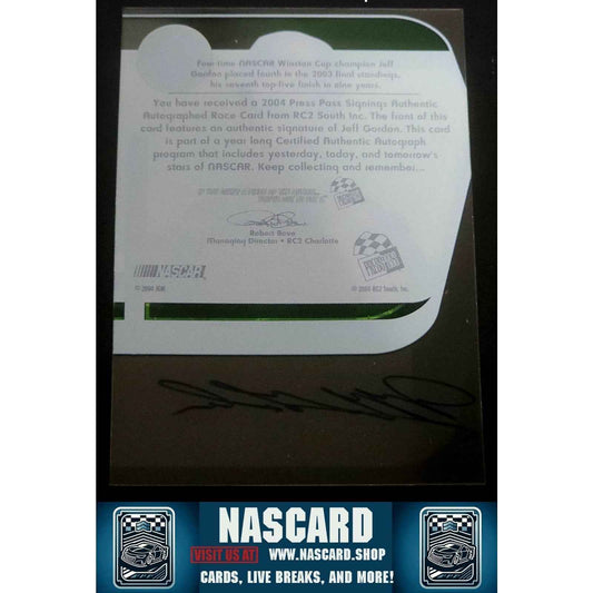2004 Press Pass Signings Vault Authentic Autograph Jeff Gordon (AU)