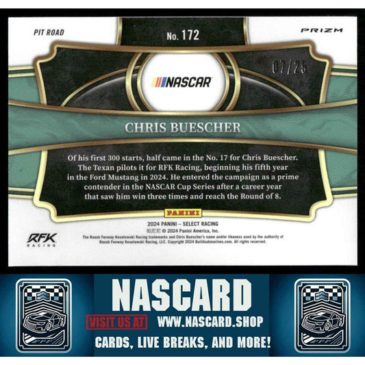 2024 Panini Select - Pit Road Chris Buescher Tie-Dye Prizm #172 /25 - NASCARD.shop