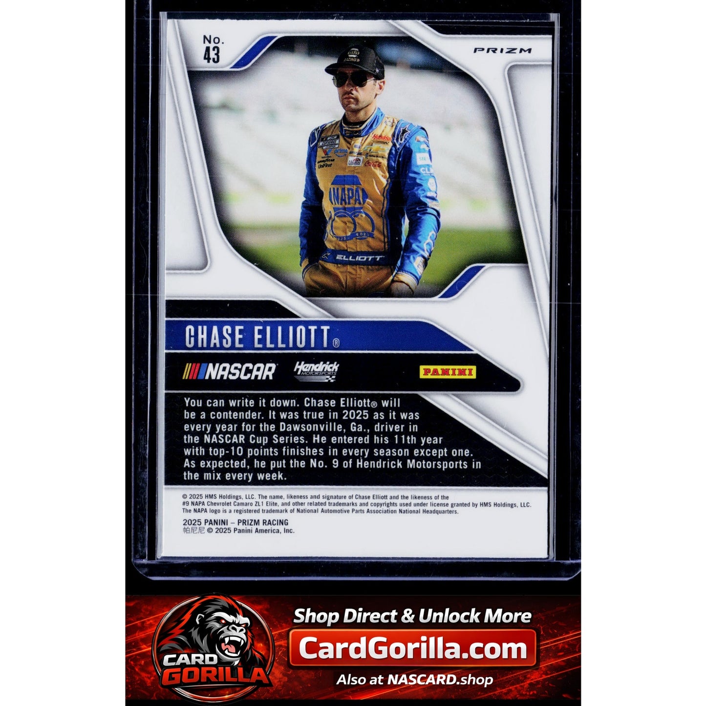 2025 Panini Prizm #43 Chase Elliott White Sparkle