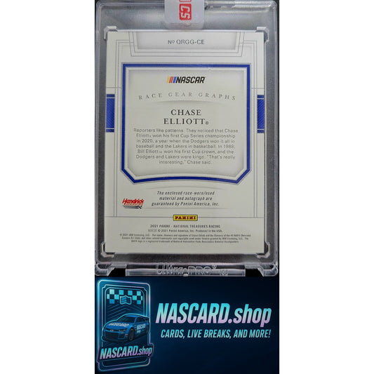 2021 National Treasures Chase Elliott Quad Race Gear Graphs Holo Silver #09/15 - NASCARD.shop