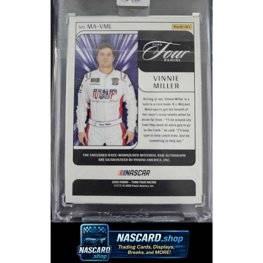 2025 Panini Turn Four Vinnie Miller Memorabilia Autographs Holo Silver #/75