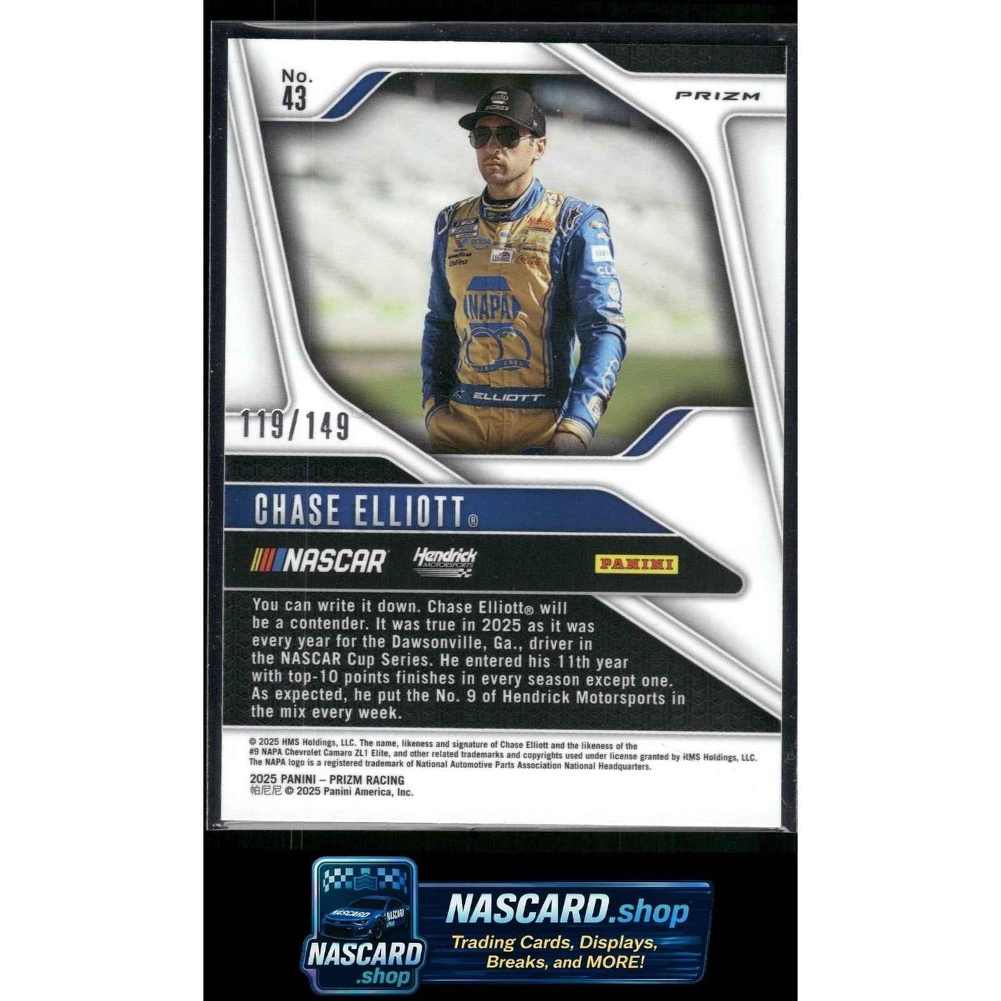 2025 Panini Prizm #43 Chase Elliott Green Scope #/149