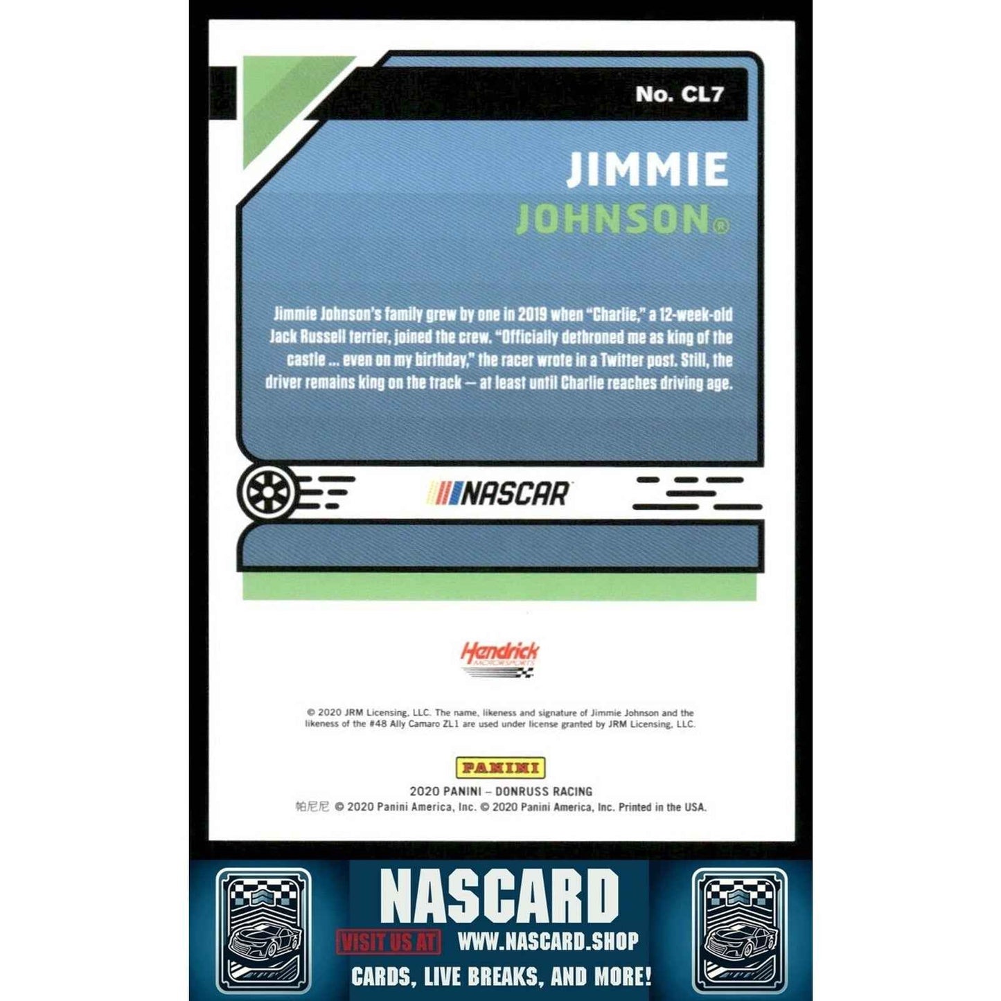 2020 Panini Donruss NASCAR - Classics Jimmie Johnson #CL7 Cracked Ice /25 - NASCARD.shop