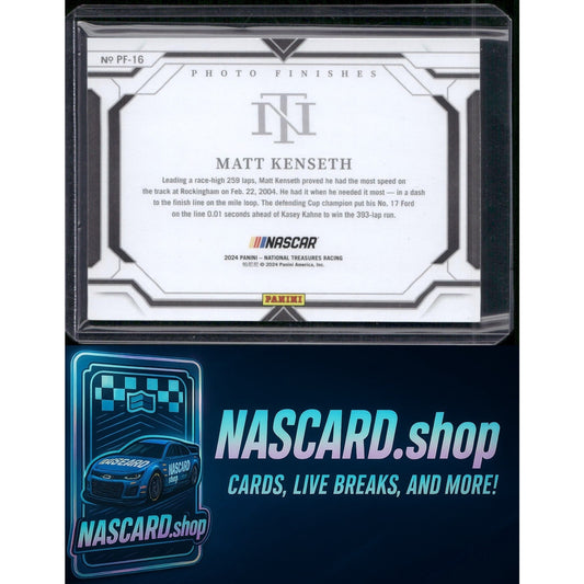 2024 Panini National Treasures #PF-16 Matt Kenseth Photo Finishes #/35 - NASCARD.shop