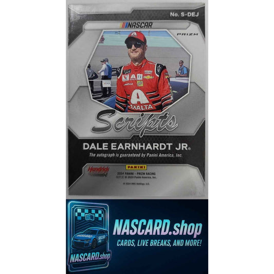 2024 Panini Prizm #S-DEJ Dale Earnhardt Jr Scripts Blue Shimmer #/4