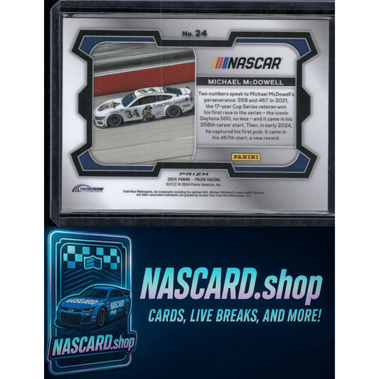 2024 Panini Prizm #24 Michael McDowell White Sparkle