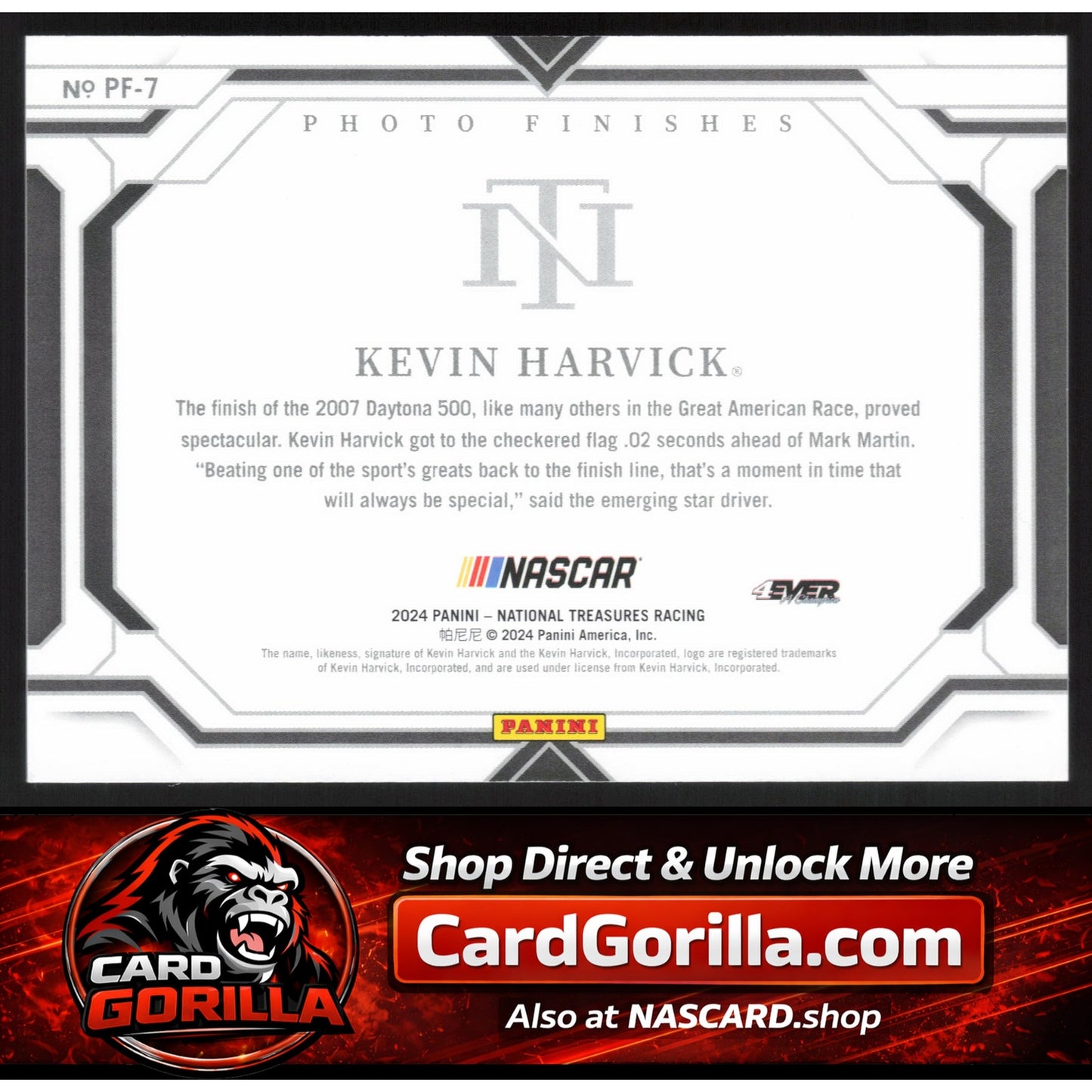 2024 Panini National Treasures #PF-7 Kevin Harvick Photo Finishes #/35