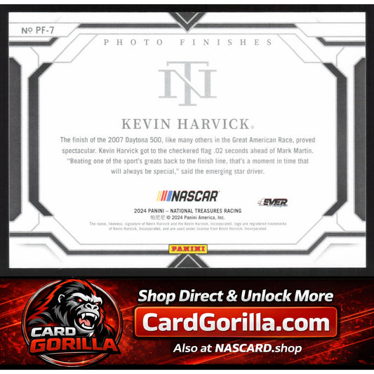 2024 Panini National Treasures #PF-7 Kevin Harvick Photo Finishes #/35