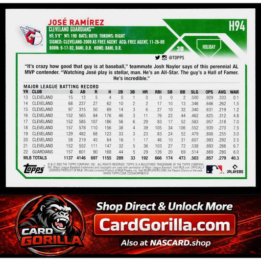 2023 Topps Holiday #H94b José Ramírez
