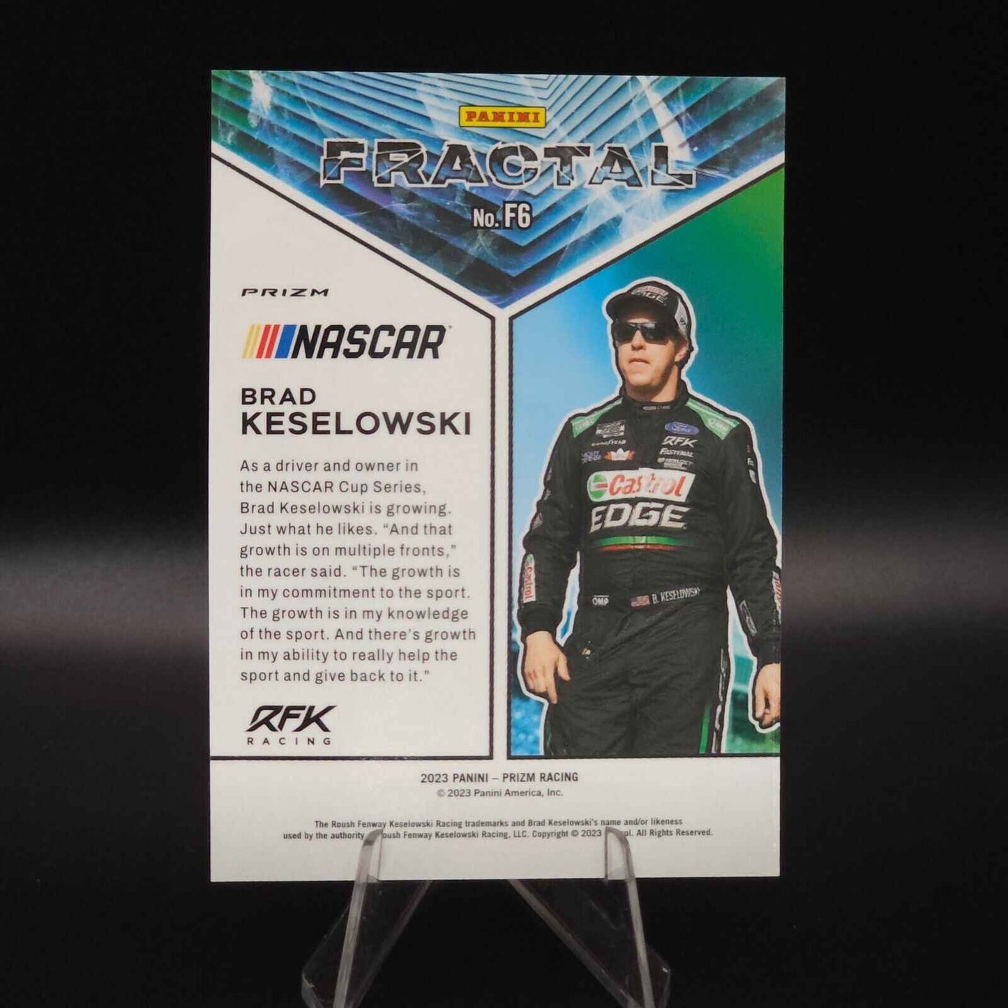 2023 Panini Prizm - Fractal White Sparkle Prizm Brad Keselowski #F6 Silver Prizm - NASCARD.shop