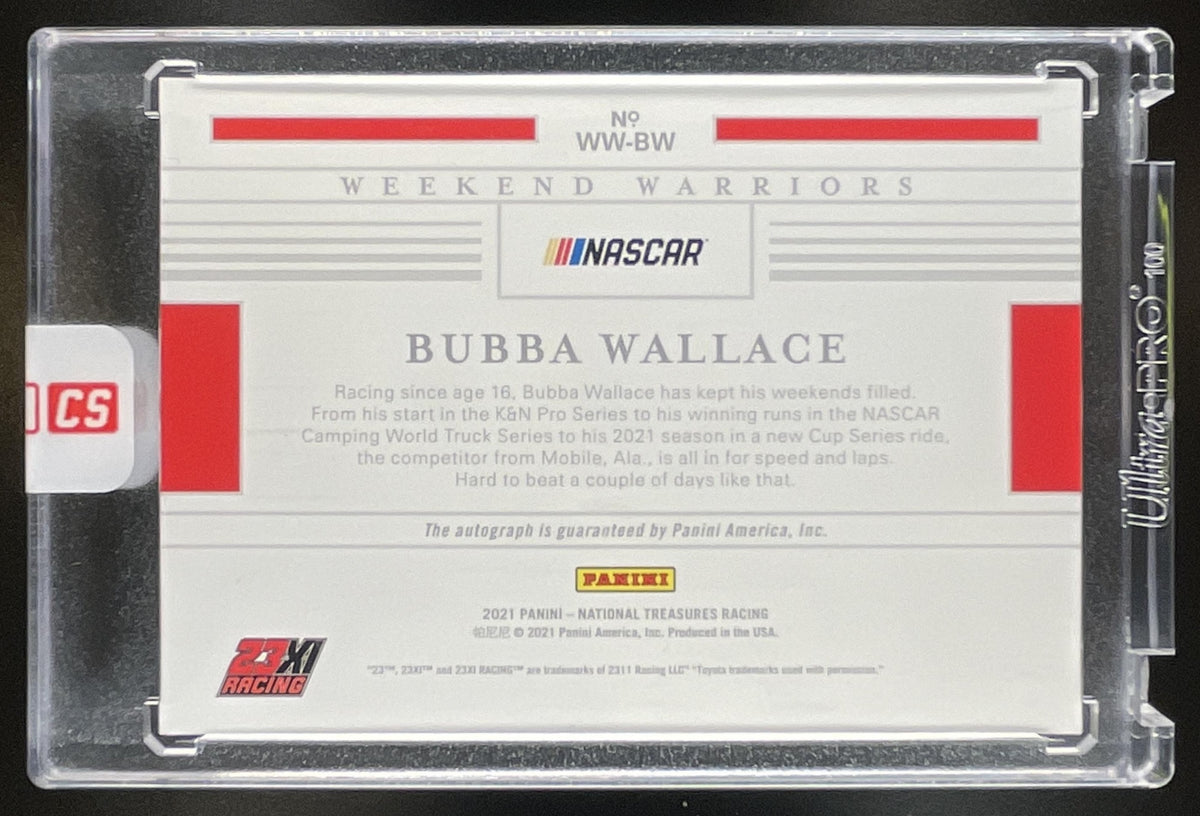 2021 Panini National Treasures Bubba Wallace Weekend Warriors Holo Gold 10/10