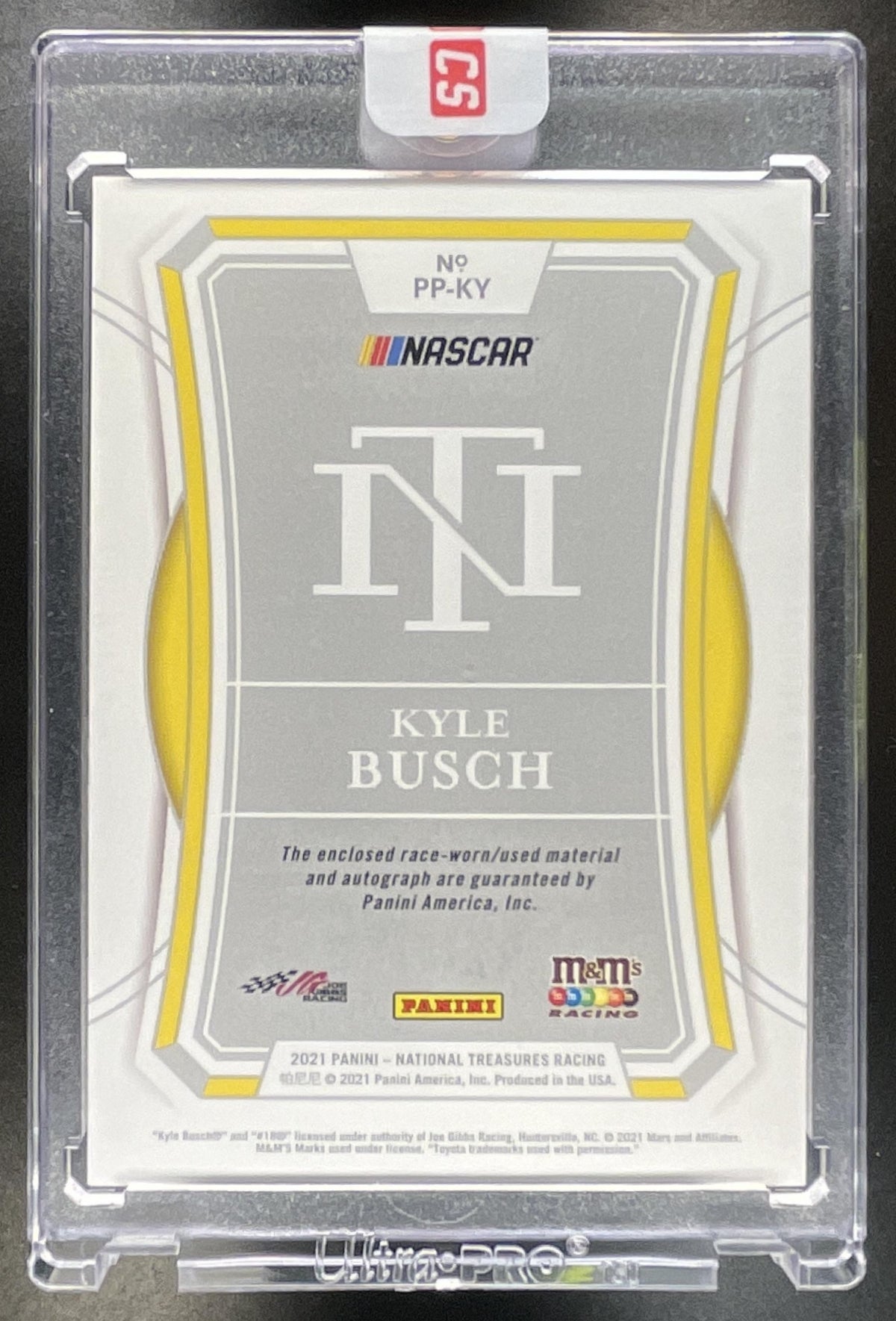 2021 Panini National Treasures Kyle Busch Premium Patches Green /5 MEM Auto