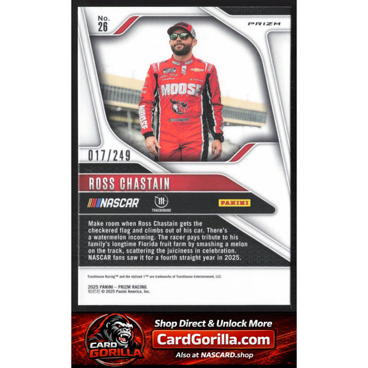 2025 Panini Prizm #26 Ross Chastain Red #/249