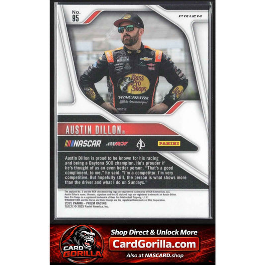2025 Panini Prizm #95 Austin Dillon White Sparkle