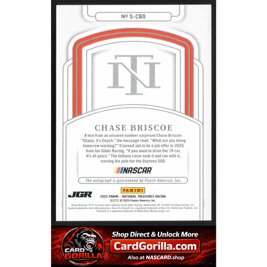 2025 Panini National Treasures #S-CBO Chase Briscoe Signatures Holo Silver #/25