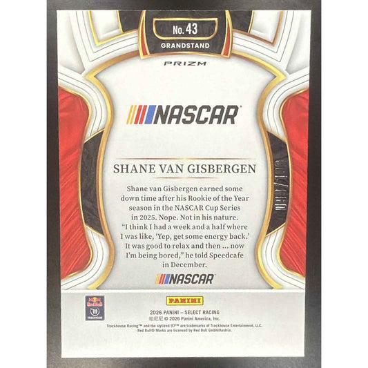 2026 Panini Select NASCAR Shane Van Gisbergen Grandstand Light Blue Prizms /199