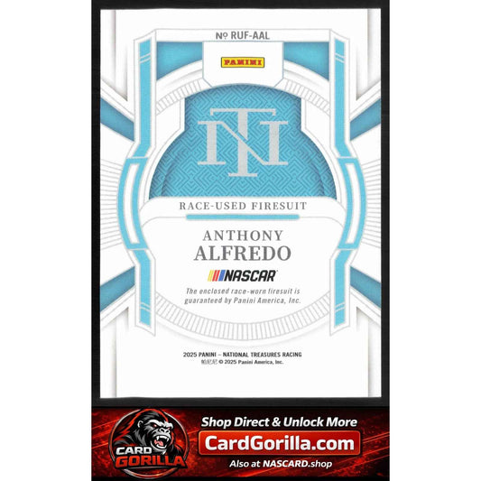 2025 Panini National Treasures #RUF-AAL Anthony Alfredo Race Used Firesuit #/99